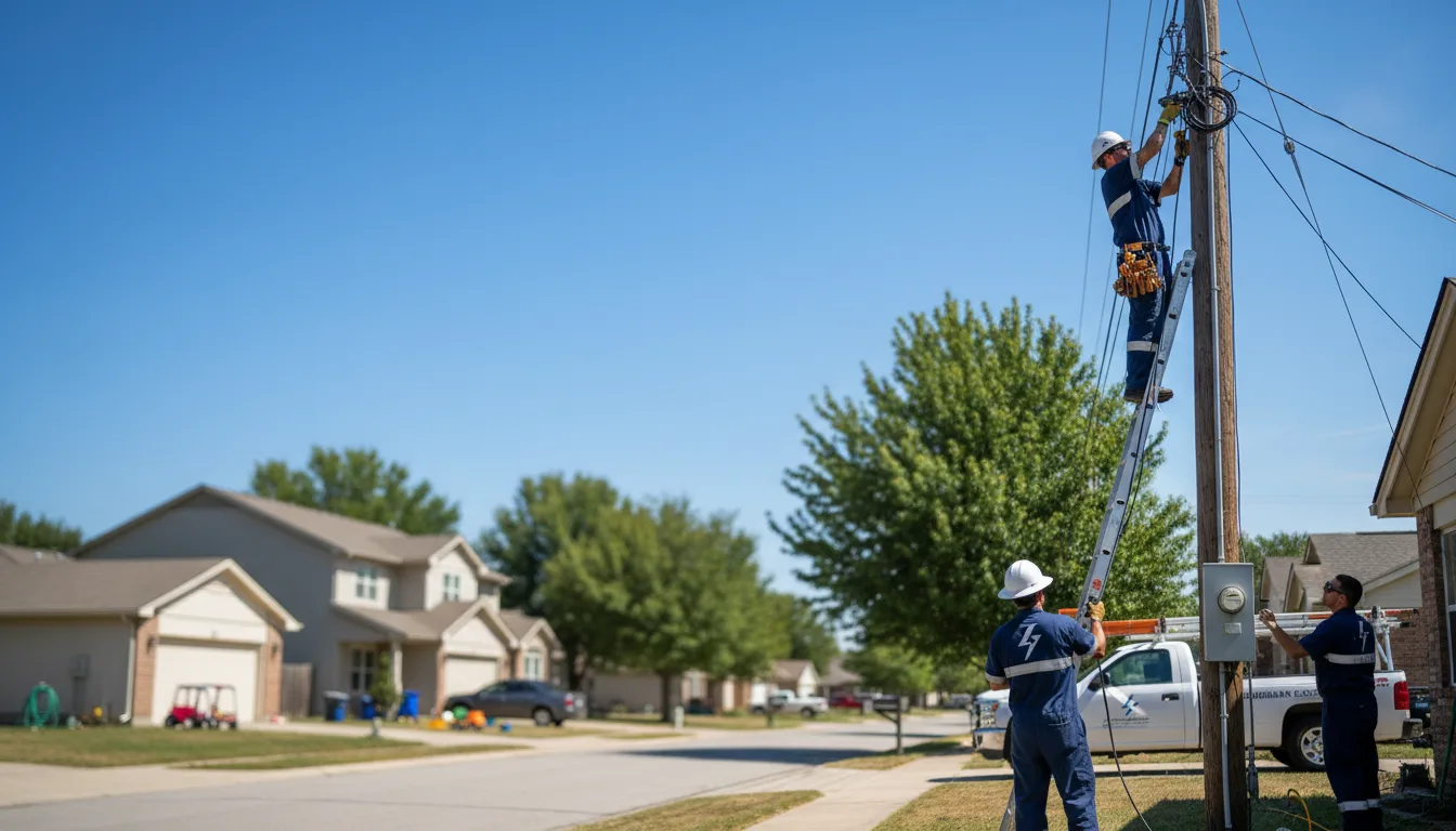 Residential electrician providing installation services in Lake Dallas, TX